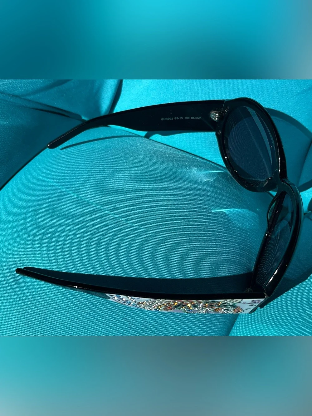 Ed Hardy Crystal Embellished Black Oversized Koi Women’s Sunglasses